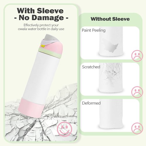 2PCS Silicone Boot for Owala 24oz FreeSip Water Bottle, Anti-Slip Scratch-Resistant Bottom Sleeve, Protective Sports Bottles Accessories, BPA-Free