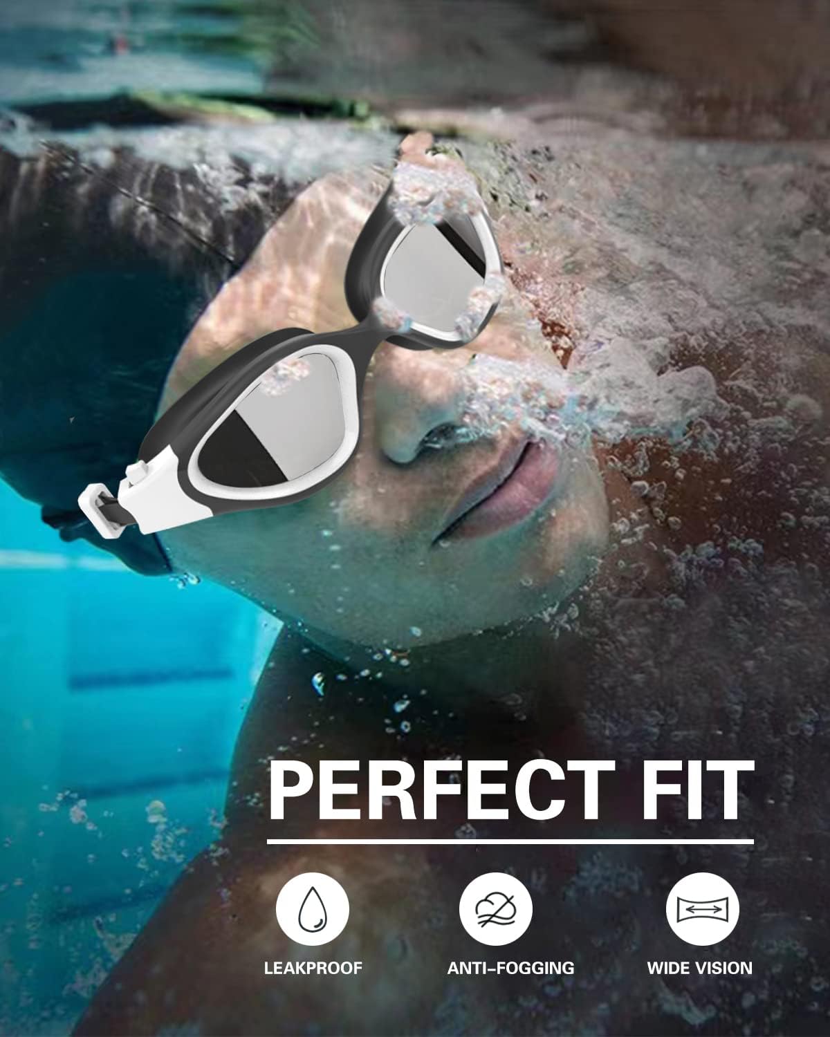 Polarized Swim Goggles by [Brand Name] - Anti-Fog & UV Protection for Men and Women