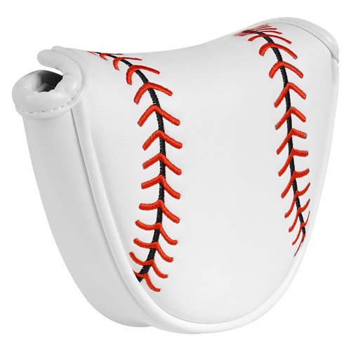 CRAFTSMAN GOLF Baseball White Mallet Putter Cover Headcover for Scotty Cameron Odyssey (Baseball)