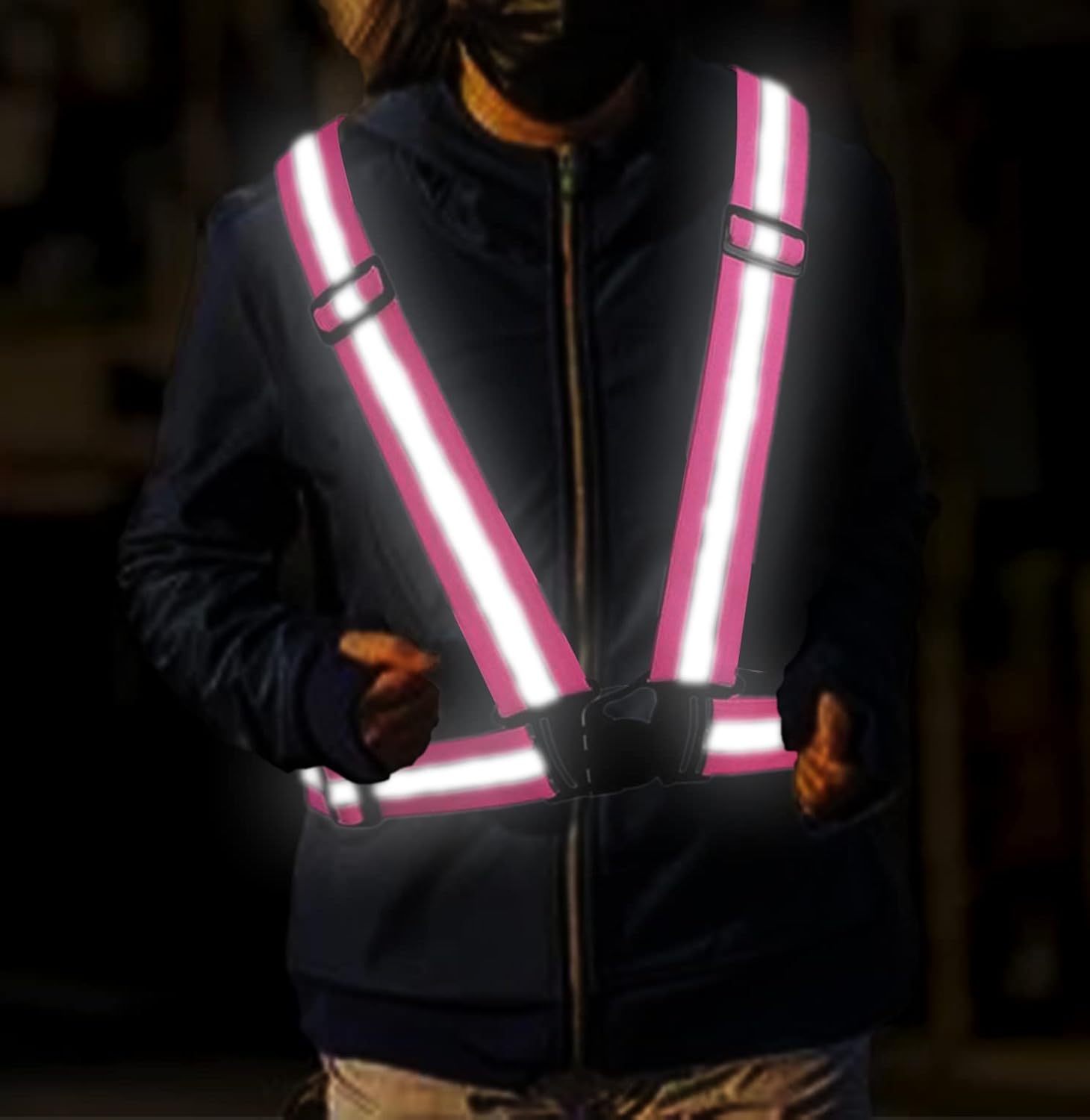 Skiennix Adjustable Running Reflective Vests - High Visibility Safety Gear | 2 Pack for Night Running & Biking