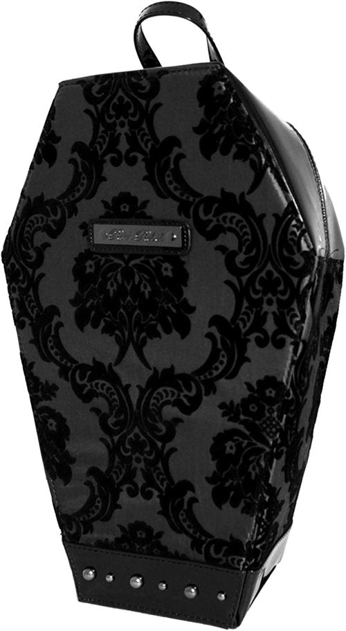 Madame Mistress Damask Black Coffin Backpack by Rock Rebel