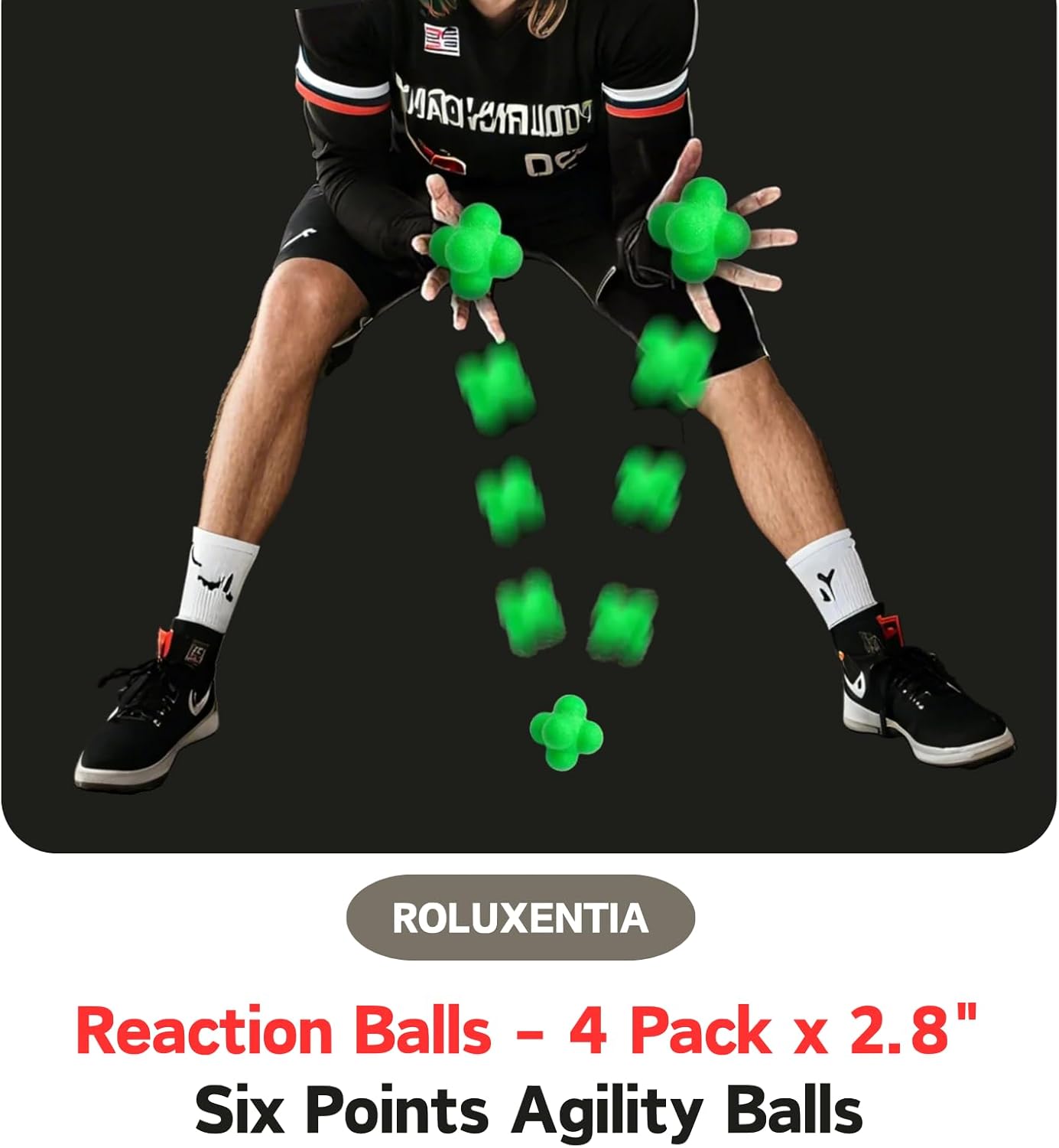 Reaction Balls 4 Pack - 2.8 Inch Reflex Training Equipment for Hand-Eye Coordination & Agility