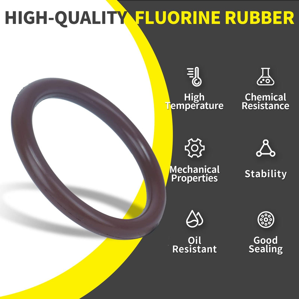 ZDBB 382 PCS SAE FKM Viton O Ring Assortment Kit 30 Sizes Fluorocarbon Oring for Aviation Car Engines Cylinders Hydraulic Plumbing Various Industrial Chemical High Temperature and Oil Resistance