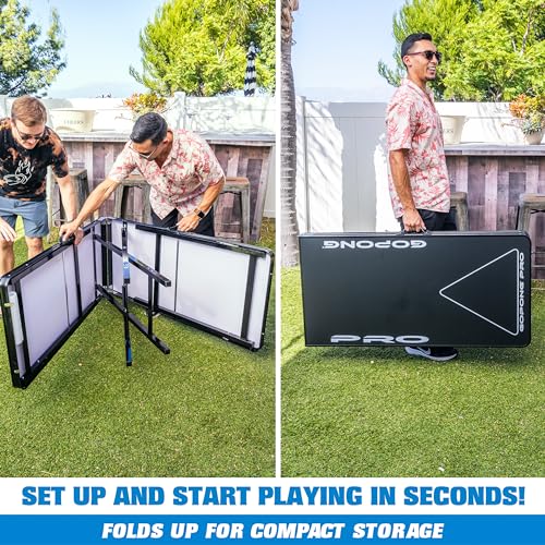 8 Foot Heavy-Duty Beer Pong Table - Portable Aluminum Frame, Black