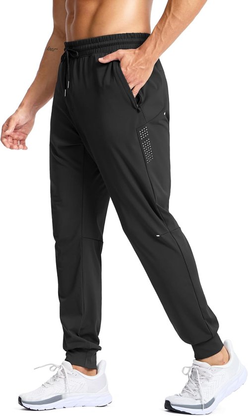 G Gradual Men's Joggers - Stretch Athletic Workout Pants with Zipper Pockets | Ideal for Gym & Running