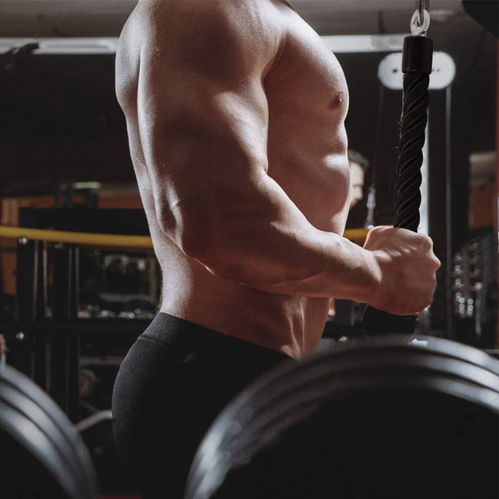 Skiennix Pull Down Rope - Single Grip Tricep & Bicep Exercise Attachment for Cable Machines