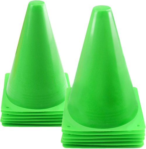 Mirepty 7-Inch Plastic Traffic Cones - Agility Training Markers for Soccer, Skating, Football & More