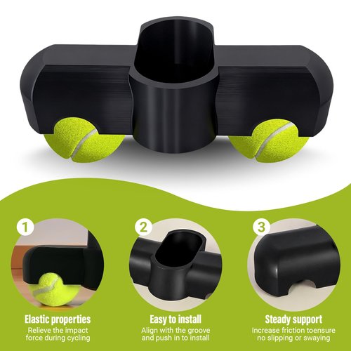 DINTSTYLE Indoor Cycling Snap Rocker Feet, Bike Trainer Rocker Feet for Zwift Ride Front Leg, with 2 Pack Tennis Balls, Indoor Cycling Accessories