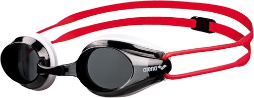 ARENA Junior Racing Swim Goggles - Anti-Fog Coated Lens | Smoke/White/Red Color