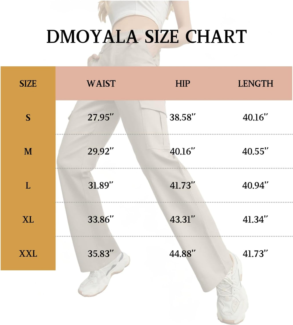 Skiennix High Waisted Cargo Pants - Casual Wide Leg Trousers with 6 Pockets | Y2K Baggy Stretch Design