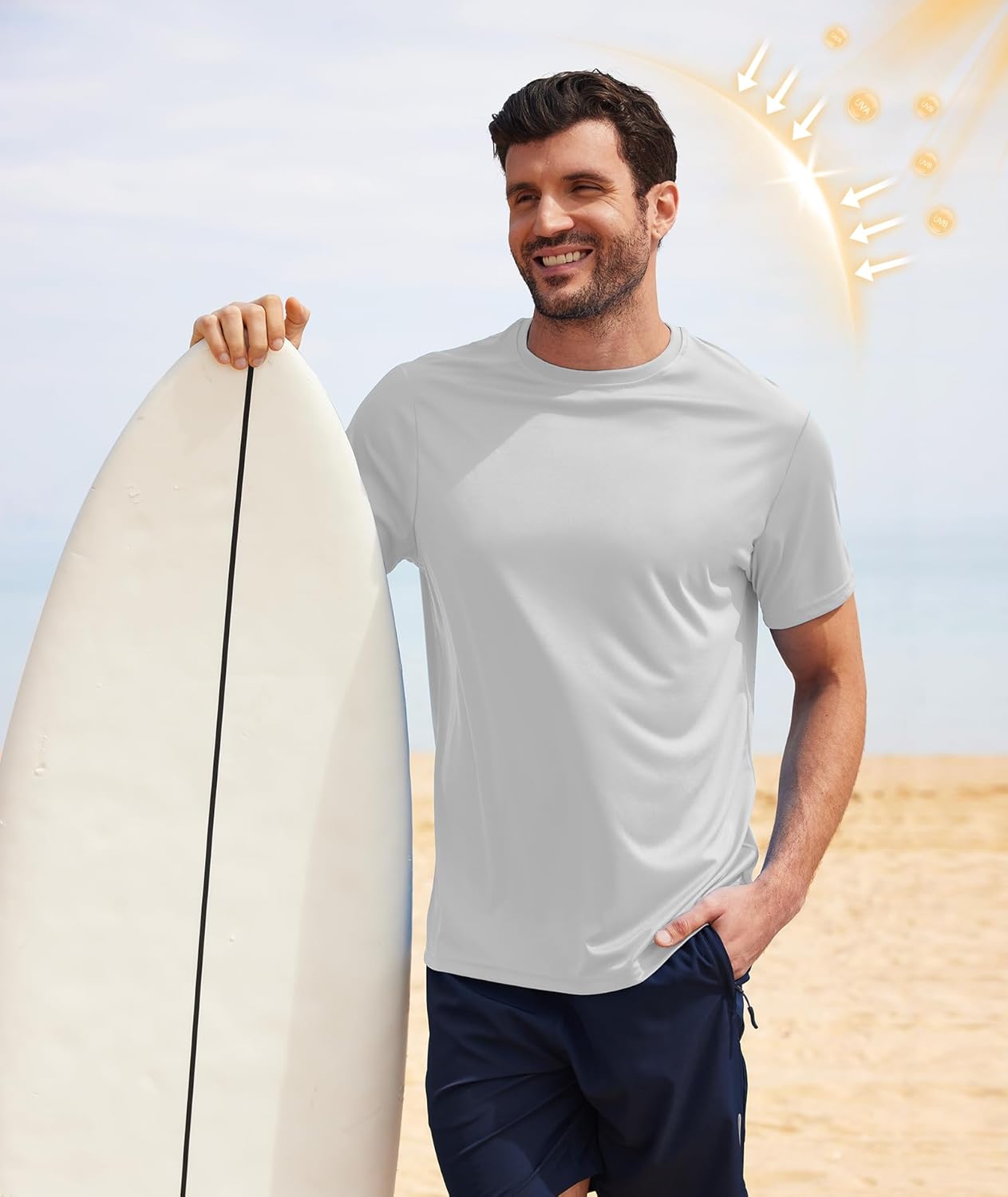 ZITY Men's Athletic T-Shirts - UPF 50+ Fast-Dry Moisture-Wicking Workout Shirts | 3-Pack Set