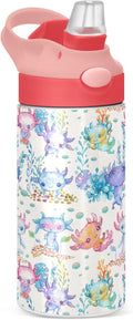 Skiennix Cute Axolotl Stainless Steel Water Bottle - 12 Ounce Vacuum Insulated for Kids