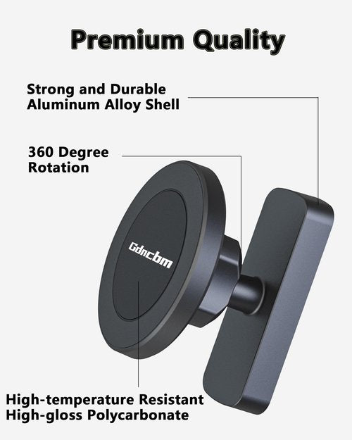 Gdncbm Magnetic Golf Cart Phone Holder：360 ° Rotatable Anti Shake Alloy Phone Mount Compatible with Mag-Safe iPhone 16-12 - Golf Cart Accessories Suitable for EZGO, Club Car, Yamaha, Icon