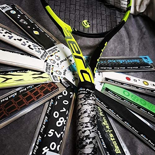 ALIEN PROS 12 Pack Sailor Mix & Tetris Tennis Racket Grip Tape – Tac Moisture Feel Tennis Grip – Wrap Your Racquet for High Performance