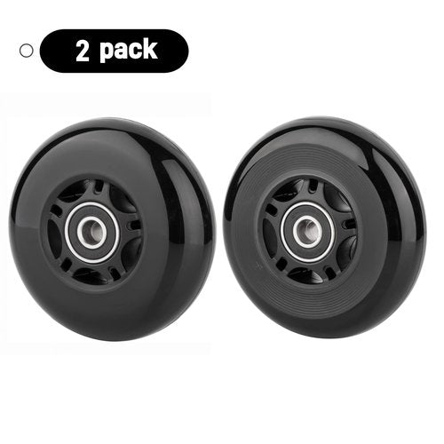 VORTRACK Universal Luggage Replacement Wheels 70x24mm - Silent PU Caster with ABEC-9 608-2RS Bearings, 6mm Axle & Washer Included, Heavy Duty Suitcase Repair Kit for Inline Wheels