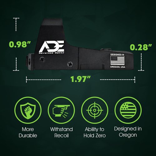 Ade Advanced Optics Huracan Blue Dot Reflex Sight for Handgun - Compatible with Doctor/Venom/Fastfire Red Dot Footprint