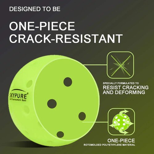SKYPURE Z-40 Outdoor Pickleball Balls USAPA Pickle Balls - 40-Hole Professional Ball with High Visibility, One-Piece Molded for Tournament, Practice & All Skill Levels 12Balls-Packed