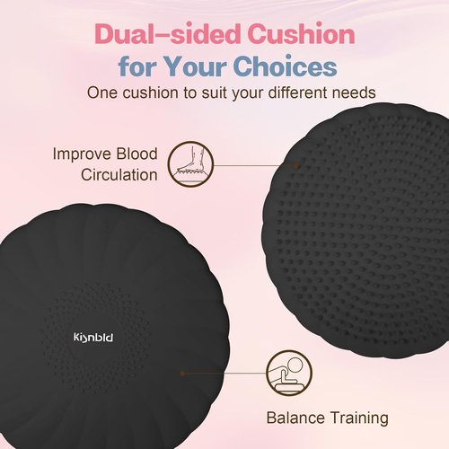 Kisnbld Wobble Cushion - Extra Thick Sensory Seat for Kids | Non-Slip Balance Disc with Pump (13.5in)