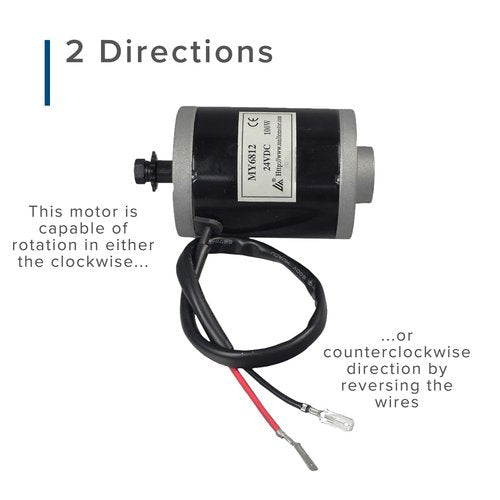 AlveyTech 24V 100W MY6812 Electric Motor with 9 Tooth #25 Chain Sprocket - Chain Drive for Razor E100/E125 (Versions 5+), E150/E175/eSpark/Trikke (All Versions) & Pulse Charger, Reverb, and Revster