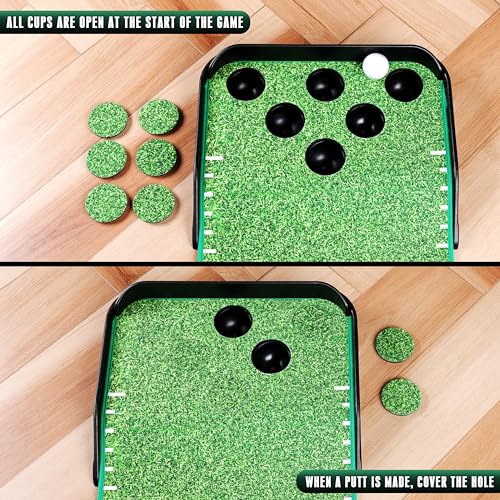 CHAMPKEY Indoor Golf Putting Green with Pong Game Lite Version - 9.9ft Practice & Social Fun