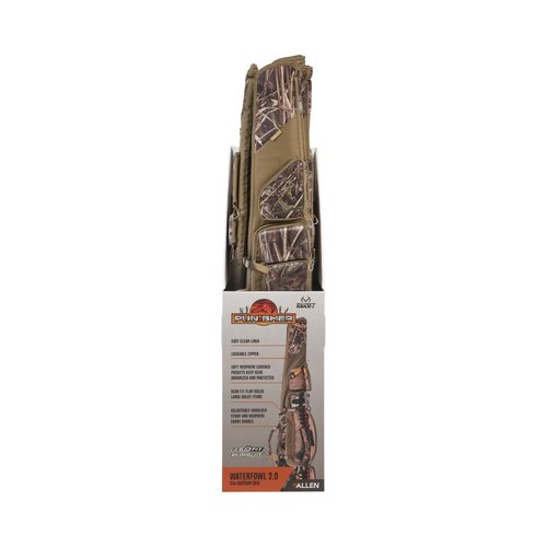 Allen Company Gear Fit Pursuit Waterfowl Shotgun Case - 52" Lockable Soft Gun Case with Adjustable Panel - Neoprene Pockets with Oversized Storage for Hunting Gearl - Realtree Max-7 Camo