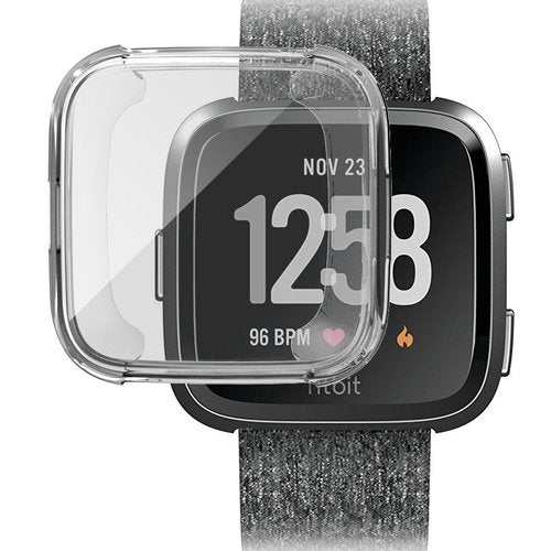[8-Pack] Screen Protector Case Compatible with Fitbit Versa Cover,All-Around Soft TPU Plated Cover Ultra Slim Scratch-Proof Bumper Shell Accessories (8 Colors)