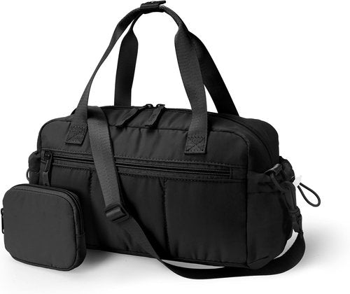 Ceneda Small Gym Bag - Quilted Puffer Tote with Wet Pocket & Coin Purse | Lightweight Water-Resistant Duffle for Yoga & Travel
