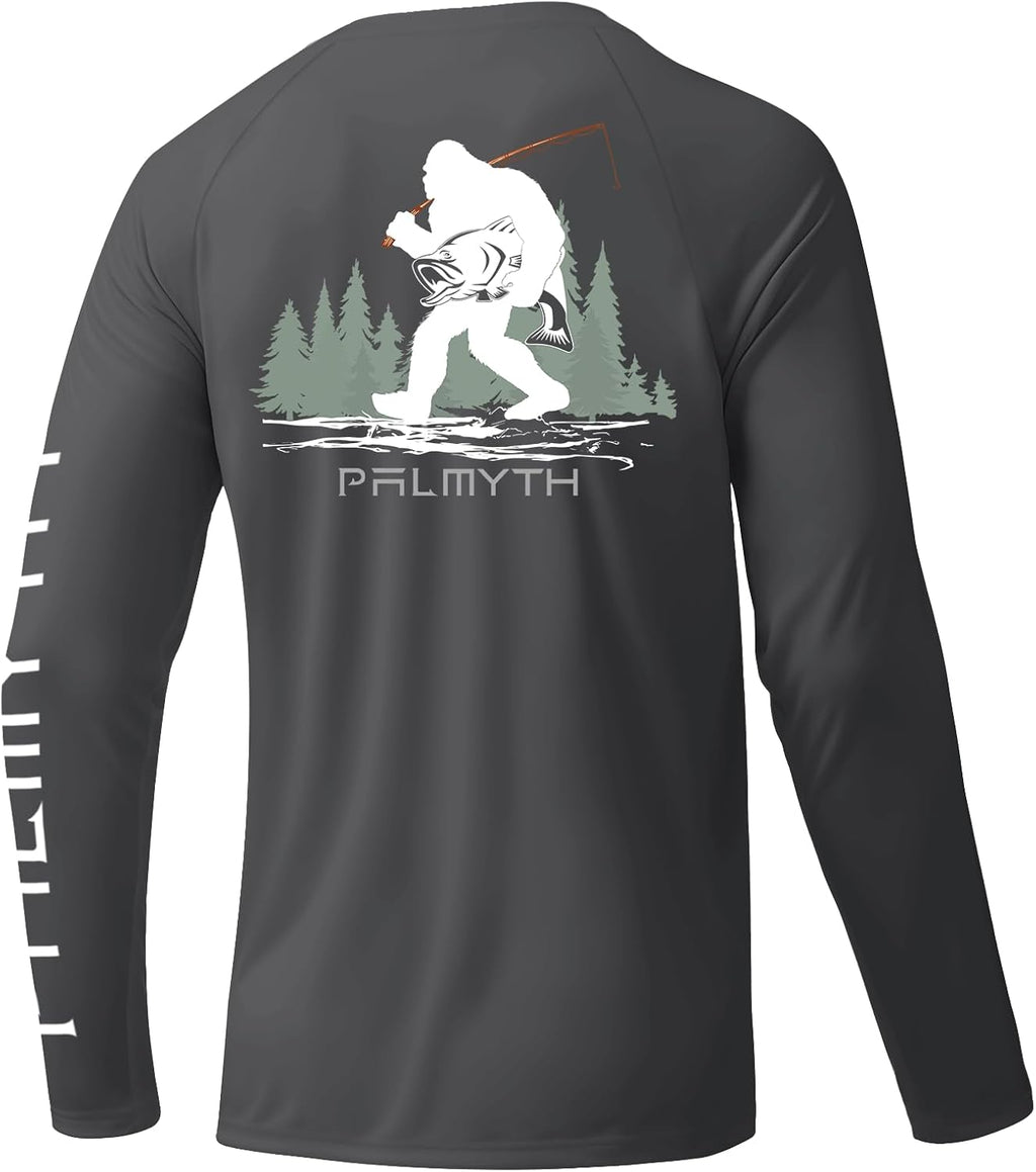 Palmyth Men's Fishing Shirts - UV Protection Long Sleeve T-Shirts with UPF 50+ Rash Guard