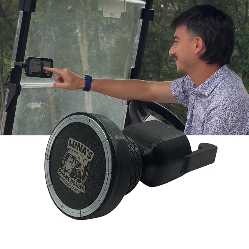 Luna's V2.6 Magnetic Golf Cart Phone Holder & Mount - MagSafe Compatible, Black