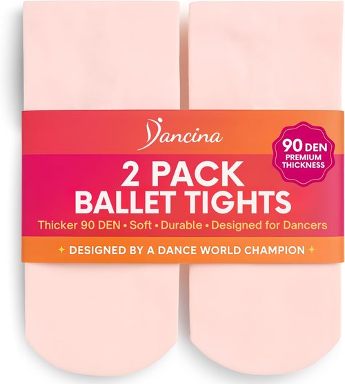 Dancina Ballet Dance Tights - Ultra-Soft Footed Design for Excellent Hold & Stretch | Toddler/Girls