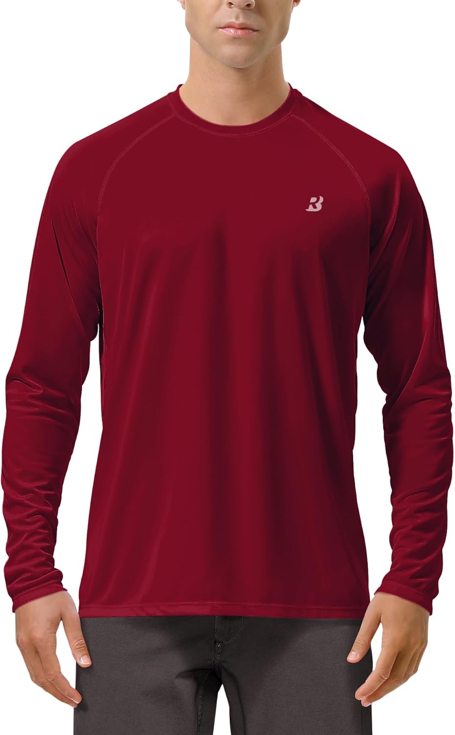 Roadbox Mens UPF 50+ UV Sun Protection Shirts Outdoor Long Sleeve SPF Rash Guard for Fishing Hiking Swimming Running