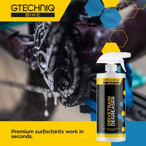 Gtechniq Bike Drivetrain Degreaser, 17 fl oz | Fast Acting Cleaner for Chains, Cassettes and Derailleurs,, Water-Based Surface-Friendly Formula, Easy Spray-On Application, Biodegradable