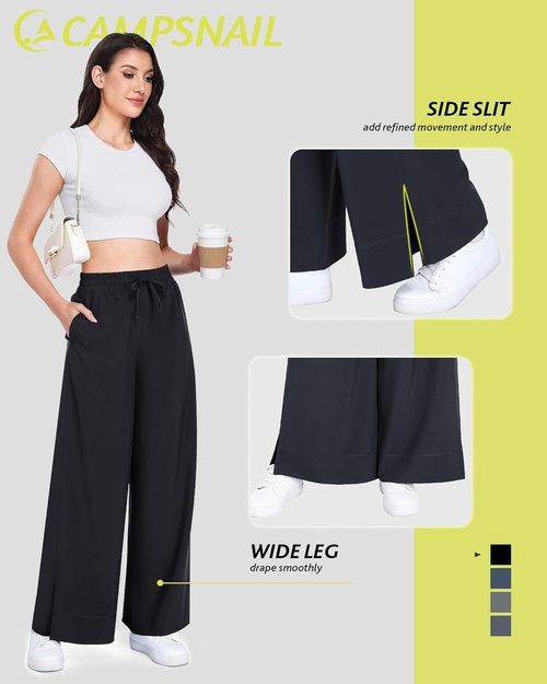 Campsnail Wide Leg Capri Pants for Women - Lightweight Casual Summer Yoga Pants | 25"/29" Sizes