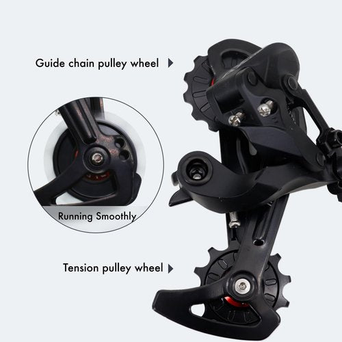 DJC Bike Ceramic Bearing Pulley Wheel 2pcs Guide Roller 11T 12T 13T 14T 15T 16T 17T MTB Road Bike Rear Derailleur for Shimano for Sram Pulley(Black 2pcs 12T)