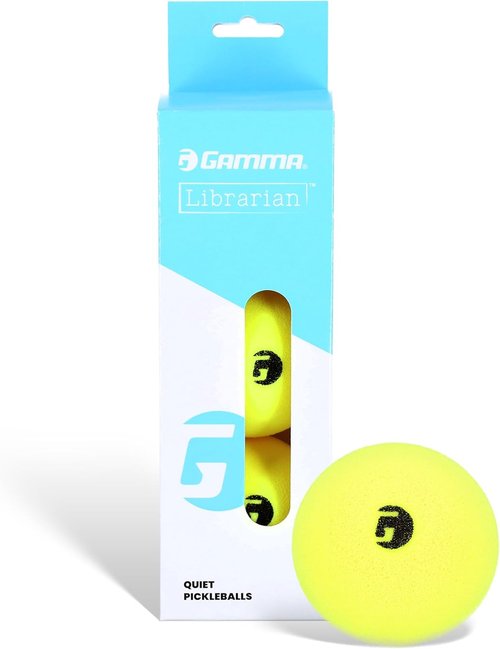 Gamma Librarian Foam Pickleball Balls - Low-Noise Practice Balls with True Bounce | Yellow Foam, Available in 48 Box, 3 Pack, or 6 Pack