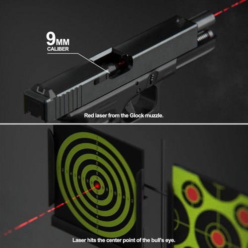 Feyachi Bore Sight Red Laser 9mm/223 5.56mm - Accurate Zeroing Tool with 3 Battery Sets