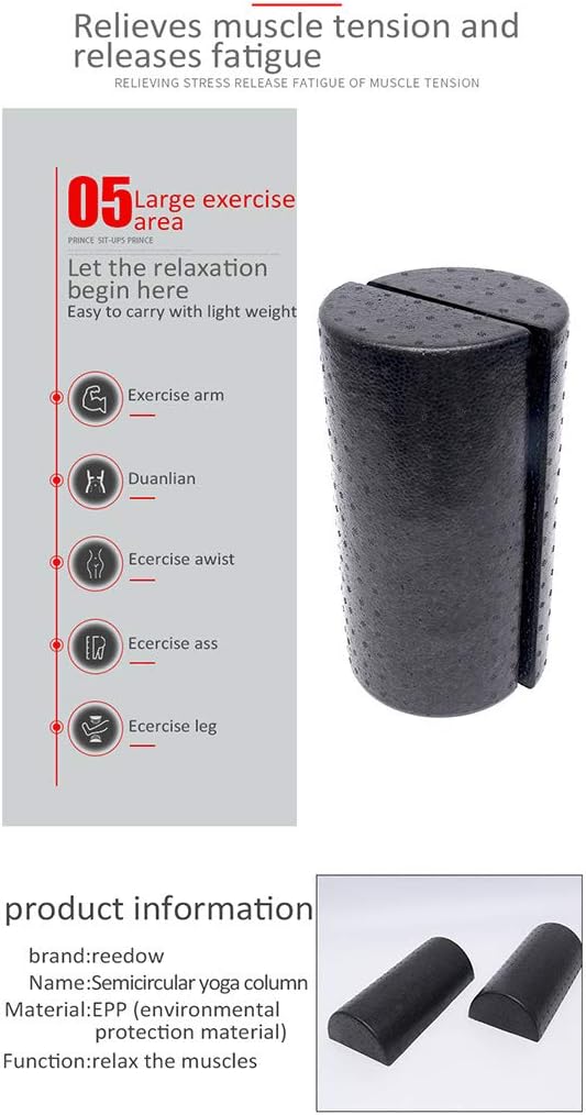 Skiennix Half-Round Foam Roller - Pilates Exercise Tool for Muscle Recovery & Massage