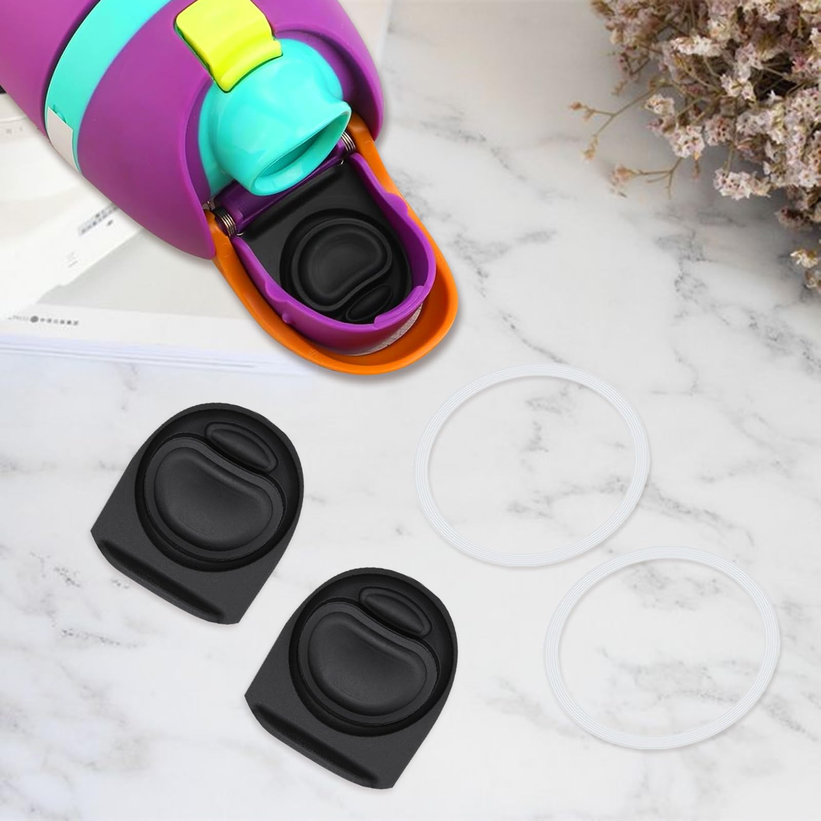 ZONBBEE 6pcs Replacement Stopper Compatible with Owala FreeSip 24oz 32oz,Water Bottle Top Gasket Lid for Owala 16/19/24/32/40oz Seal Bottle Mouth Cap Stopper Silicone Parts Insert Accessories