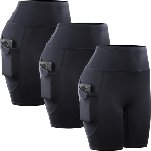 CADMUS High Waisted Workout Shorts - 3 Pack of 7.5" Biker Shorts with Pockets for Women