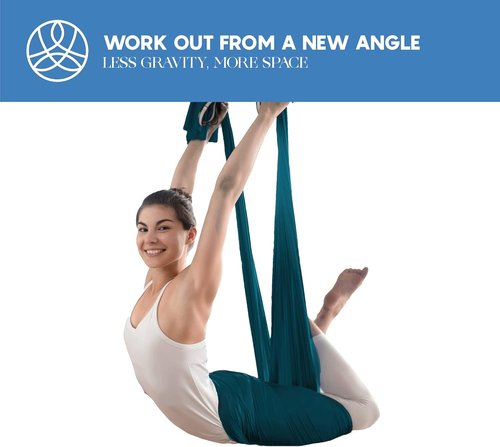 Aerial Silk Yoga Hammock by [Brand Name] - Durable Inversion Swing Kit for All Levels | Includes Straps & Pose Guide