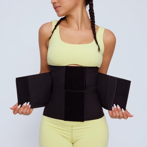 Sculpt Snatch Hourglass Waist Trainer for Women–Adjustable Sweat Band for Stomach, Tummy Control&Workout Waist Trimmer(GREEN,M)