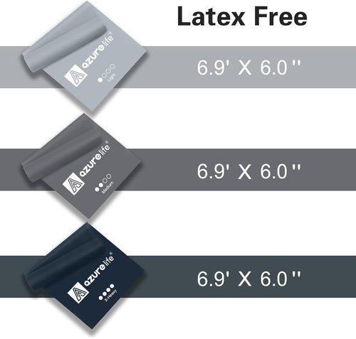 Azurelife Resistance Bands - Professional Non-Latex Elastic Stretch Bands for Yoga, Pilates & Rehab | Home & Gym Workouts
