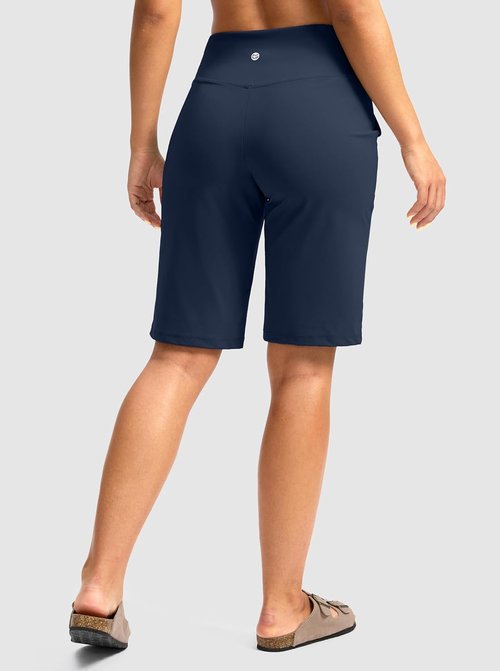 G Gradual Women's Bermuda Shorts - Knee-Length, High-Waisted, Stretchy with Pockets | Casual Walking Wear