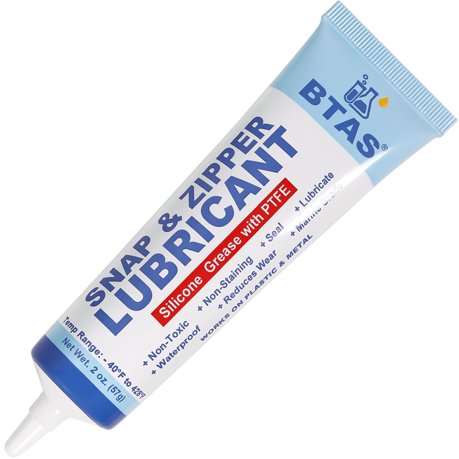 Zipper Ease | Silicone Grease Lubricant for Plastic & Metal Zippers - 2 Oz Marine Grade