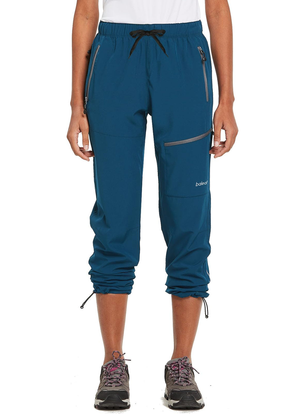 baleaf Women's Hiking Pants Quick Dry Lightweight Water Resistant Stretch Cargo Pants with Zipper Pockets Travel Camping 29''-Navy Blue 2XL