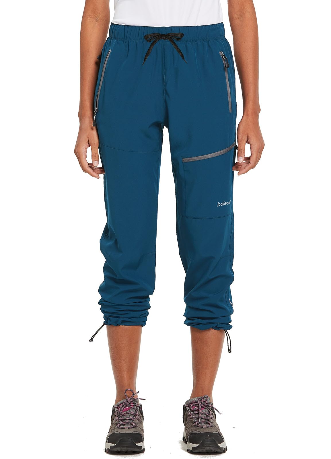 baleaf Women's Hiking Pants Quick Dry Lightweight Water Resistant Stretch Cargo Pants with Zipper Pockets Travel Camping 29''-Navy Blue 2XL