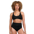 JOLYN Janna High-Waisted Bikini Bottom with Full Coverage - Black (3X) SurfTec