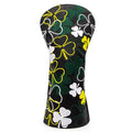 Lucky Shamrock Golf Driver Head Cover, Wood Headcover - Black Synthetic Leather Driver Headcover Golf Club Protective