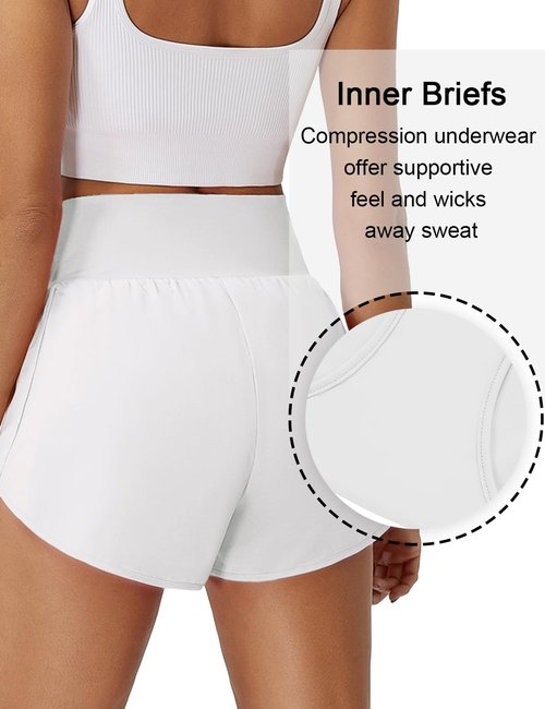 BMJL Women's High Waisted Athletic Shorts - Quick Dry Gym Shorts with Pockets | 2.5" Length
