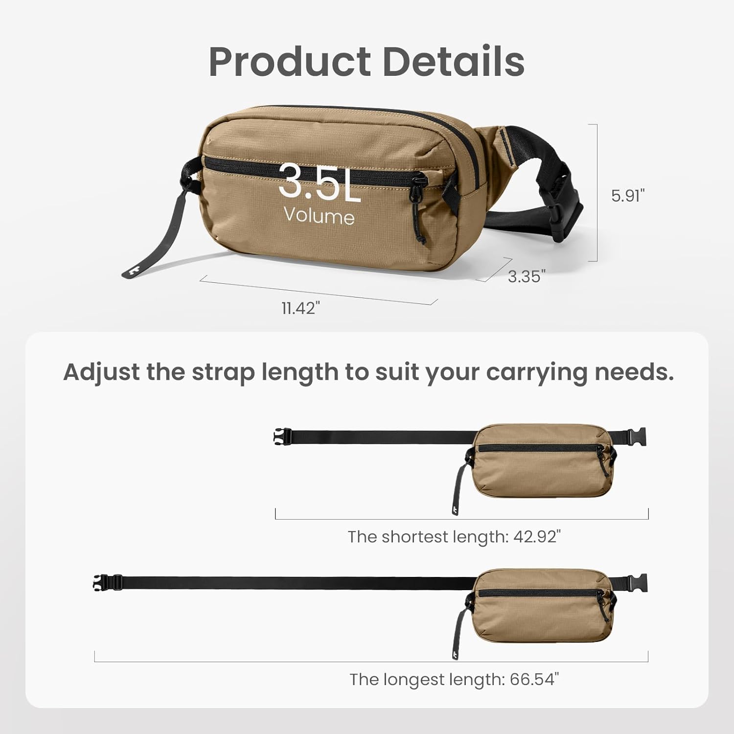 tomtoc Sling Bag - 3.5L RFID Blocking Crossbody Chest Pack | Water-Resistant Lightweight for Travel